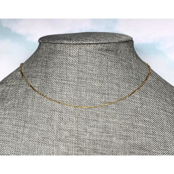 Crown Trifari Necklace Delicate Chain Linked Hold Tone 15” Vintage Estate - Picture 4 of 6